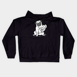 Generate a hand drawn vector design Pug.Happy mothers day (7) Kids Hoodie